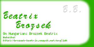 beatrix brozsek business card